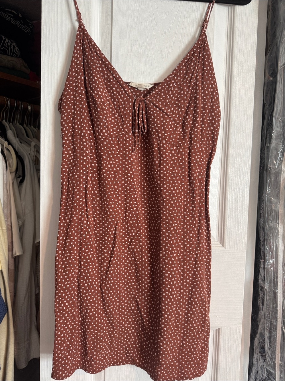 Brown mini shift dress